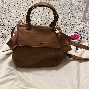 Tory Burch Half Moon pebbles leather satchel